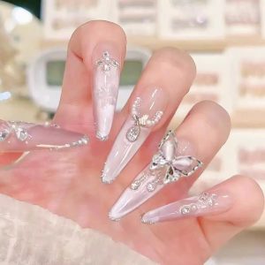 Crystal Butterfly Nails